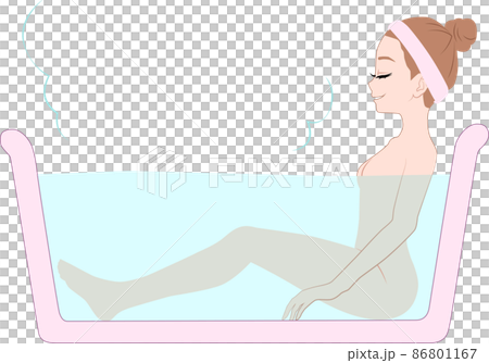 A woman relaxing in the bath A woman relaxing in the bath 86801167