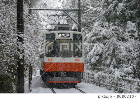 雪の登山鉄道【2022年冬】箱根登山電車1000形 86802107