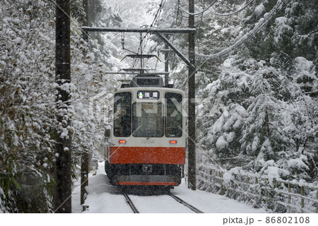 雪の登山鉄道【2022年冬】箱根登山電車1000形 86802108