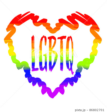 LGBT LGBTQ レインボーハート　ロゴ　透明 86802701