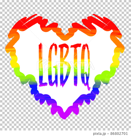 LGBT LGBTQ レインボーハート　ロゴ　透明 86802701