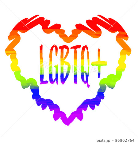 LGBT LGBTQ レインボーハート ロゴ 透明 LGBT LGBTQ レインボーハート ロゴ 透明 86802764