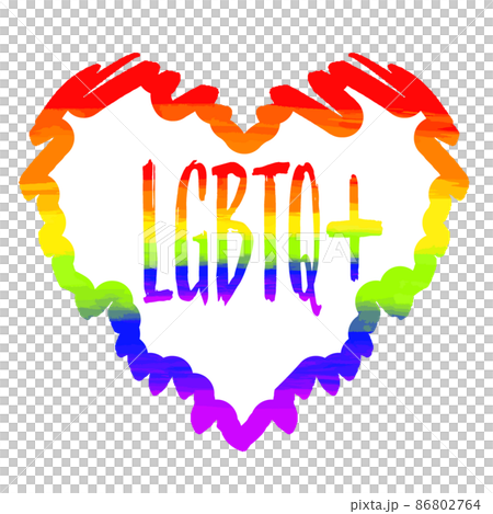 LGBT LGBTQ レインボーハート ロゴ 透明 LGBT LGBTQ レインボーハート ロゴ 透明 86802764