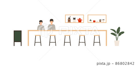 カフェの店内アイコンセット カフェの店内アイコンセット 86802842