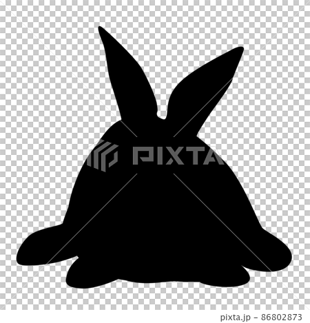うさぎ シルエット シンプル リアル モノクロ イラストのイラスト素材 うさぎ シルエット シンプル リアル モノクロ イラストのイラスト素材
