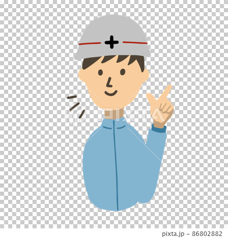 一名護理人員給出“這裡”手勢的插圖 86802882