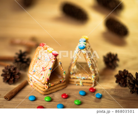 Gingerbread man, cookies, star anise, cinnamon and cookbook 86803501