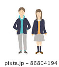 学生　男女の全身イラスト 86804194