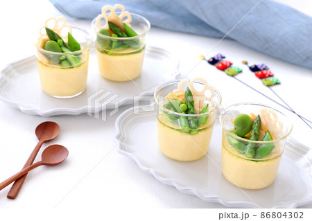 春野菜のフラン　洋風茶碗蒸し　こどもの日 86804302