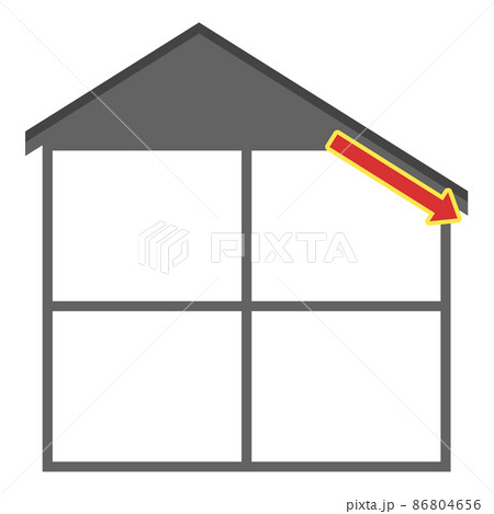 母屋下がりの家のイラスト_断面_黒 86804656