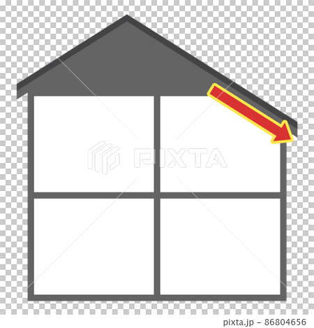 母屋下がりの家のイラスト_断面_黒 86804656