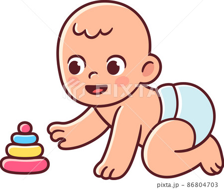 Cute baby reaching for toy 86804703