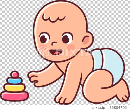 Cute baby reaching for toy 86804703
