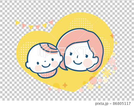 簡單的家庭臉圖標插圖素材 86805117