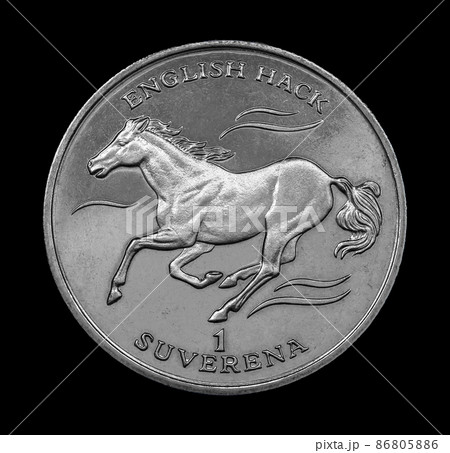 Coin with the image of a hackney horse 86805886