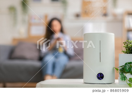 White water air humidifier create fog for purify and moisture the air and moisturizing the skin.Water mist antibacteria and aromatherapy in the air for good sinus health.Wellness modern life humidify 86805909