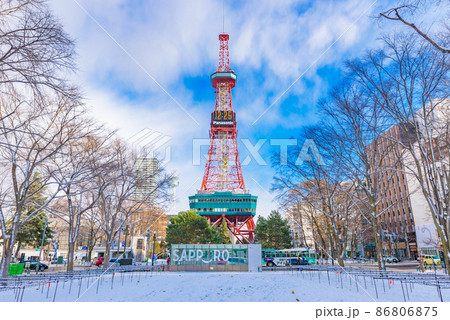 北海道】札幌・都市風景 さっぽろテレビ塔の写真素材 [86806875] - PIXTA