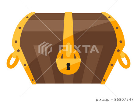 Illustration of treasure chest. Image for game or adventure. Illustration of treasure chest. Image for game or adventure. 86807547