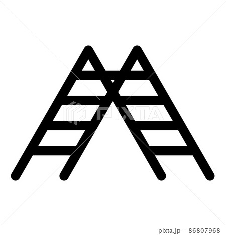 Ladder stepladder stairs icon black color vector illustration image flat style 86807968