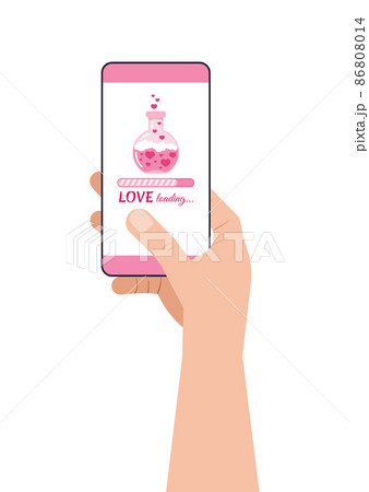 Love countdown bar on smartphone screen holding in hand. 86808014