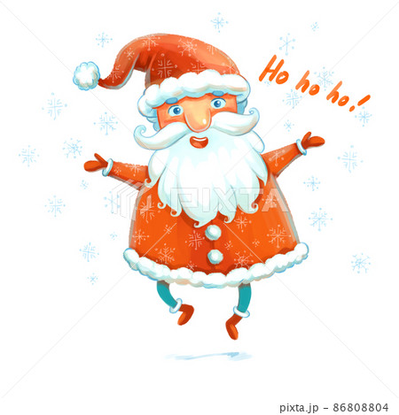 Cheerful jumping Santa Claus Cheerful jumping Santa Claus 86808804