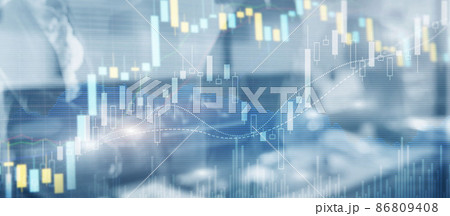 Universal financial background for presentations and websites. Mixed Media 86809408