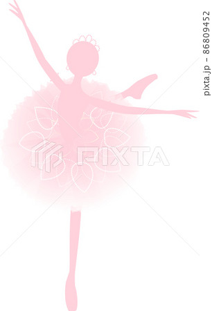 淡いピンクのシルエットのバレリーナ 86809452