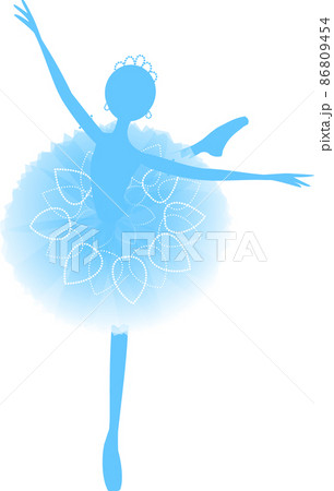 水色のシルエットのバレリーナのイラスト素材 [86809454] - PIXTA
