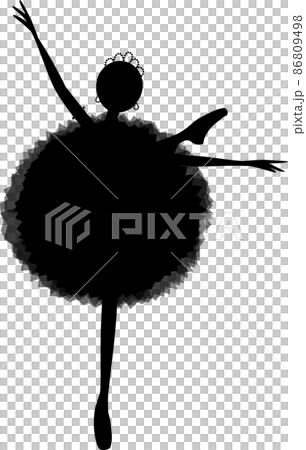 Ballerina in black silhouette Ballerina in black silhouette 86809498