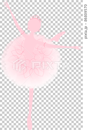 有著淡粉色輪廓的芭蕾舞女演員 86809570