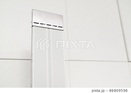 part of Infrared heater on a white cupboard background. a heating device. 86809596