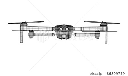3 D rendering drone model 3 D rendering drone model 86809759