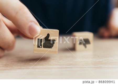 Thumb up icon on dice. Approval in social networks and rating like. Thumb up icon on dice. Approval in social networks and rating like. 86809941