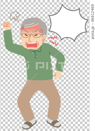 激怒する高齢者男性 86812469