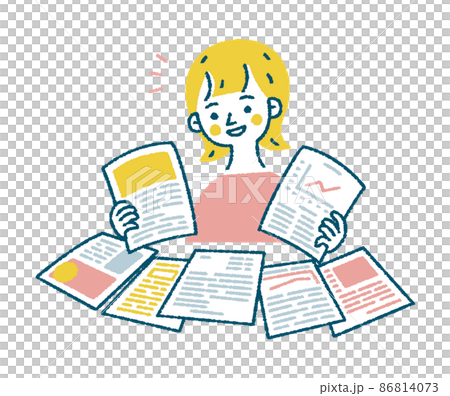 女性淺色矢量插圖比較材料 女性淺色矢量插圖比較材料 86814073