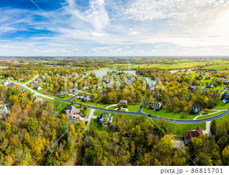Rural neighborhood in fall 86815701