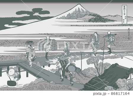 葛飾北斎イメージ相州仲原題名入り銀 86817164