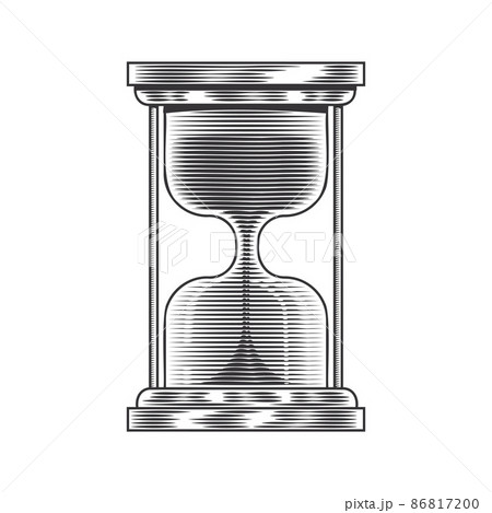 Hourglass Hand drawn / sandglass timer or clock line art vintage design vector illustration. Hourglass Hand drawn / sandglass timer or clock line art vintage design vector illustration. 86817200