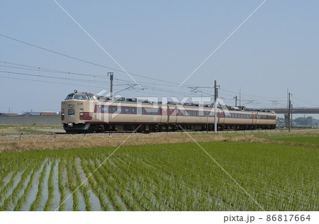 北陸本線　加賀笠間－美川　JR西日本　485系　K03編成（金沢）　加越 86817664