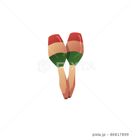 Maracas musical instrument for latin music, flat vector illustration isolated. 86817899
