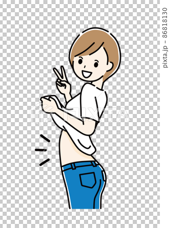 ダイエットに成功した女性 86818130