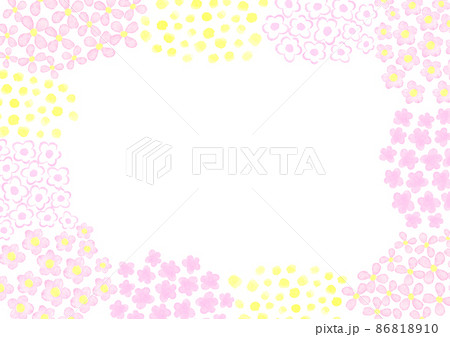 水彩で描いた北欧風の花柄のフレーム 水彩で描いた北欧風の花柄のフレーム 86818910