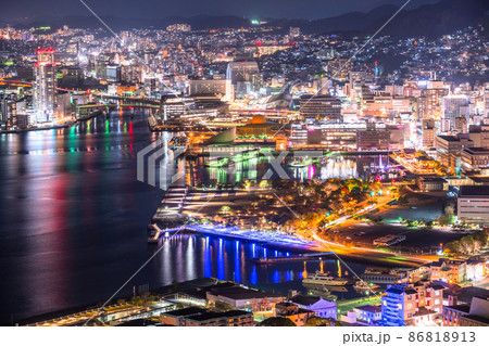 《長崎県》長崎市・鍋冠山の夜景・日本三大夜景 86818913