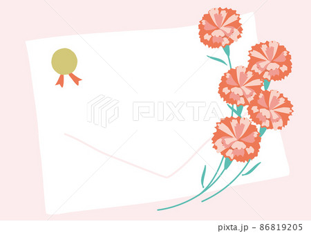 カーネーション　手紙　背景イラスト 86819205