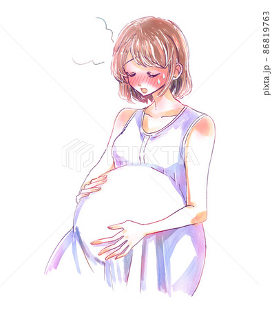 熱がある妊婦さん 熱がある妊婦さん 86819763