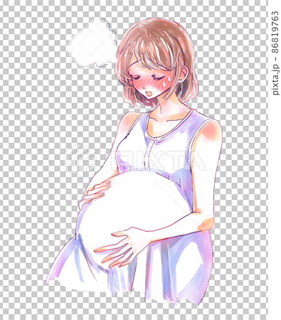 熱がある妊婦さん 熱がある妊婦さん 86819763
