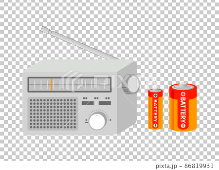 Illustration image of mobile radio and batteries Illustration image of mobile radio and batteries 86819931