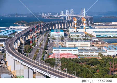 《香川県》瀬戸大橋・常盤公園の眺め 86820081