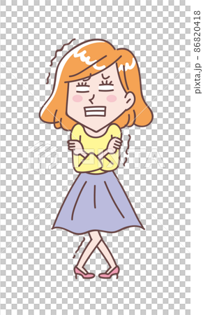 顫抖和害怕的年輕女人 顫抖和害怕的年輕女人 86820418