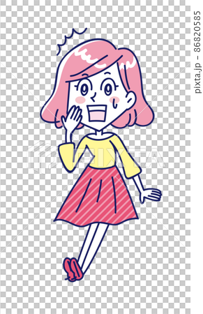 驚愕の事実に驚いている若い女性 86820585